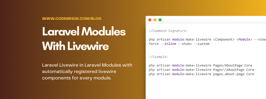 Use Laravel Modules With Livewire Registered Components 